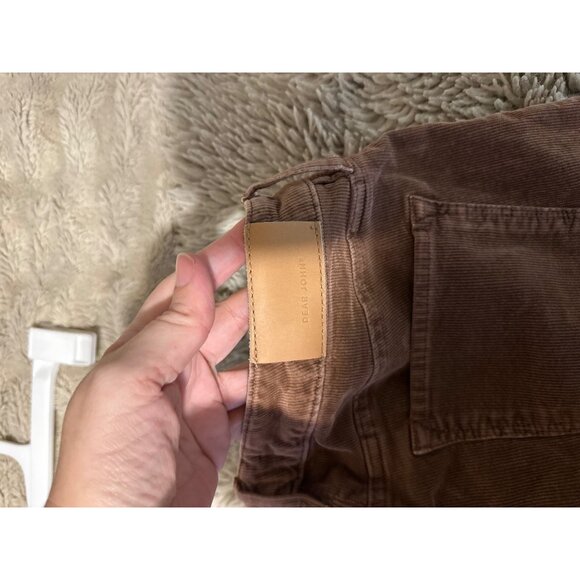 Dear John Blaire Corduroy High Rise Straight Cotton & Spandex Brown Retro Jeans - Picture 9 of 12